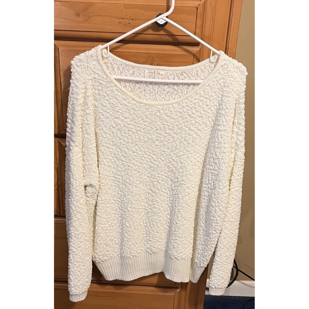 Women's White Popcorn Sweater, Jolie & Joy, Womens Sweater Size 1X womens